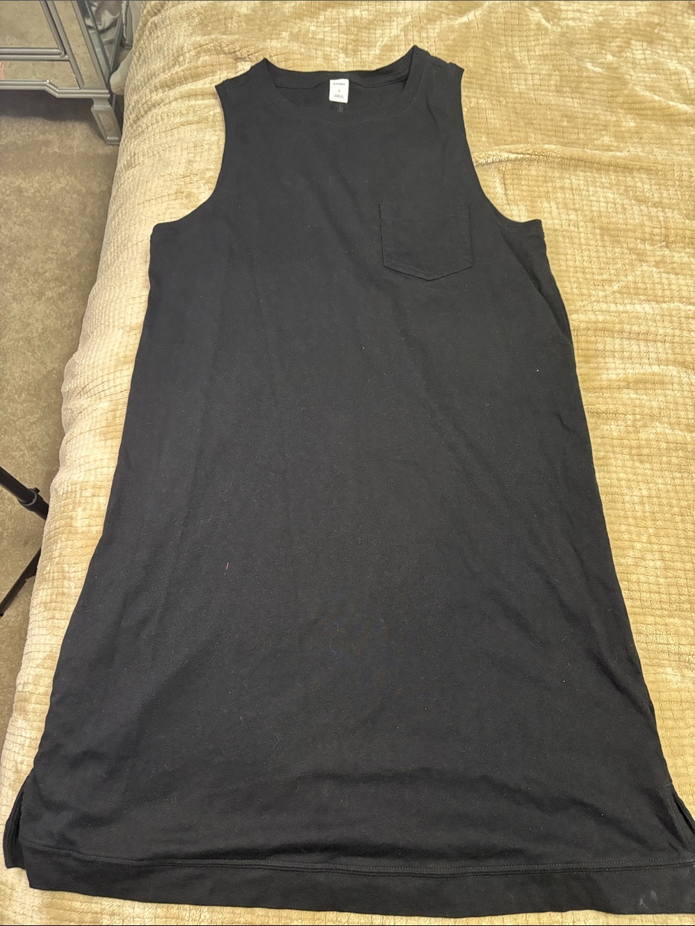 GAP Black Sleeveless Mini Dress with Chest Pocket